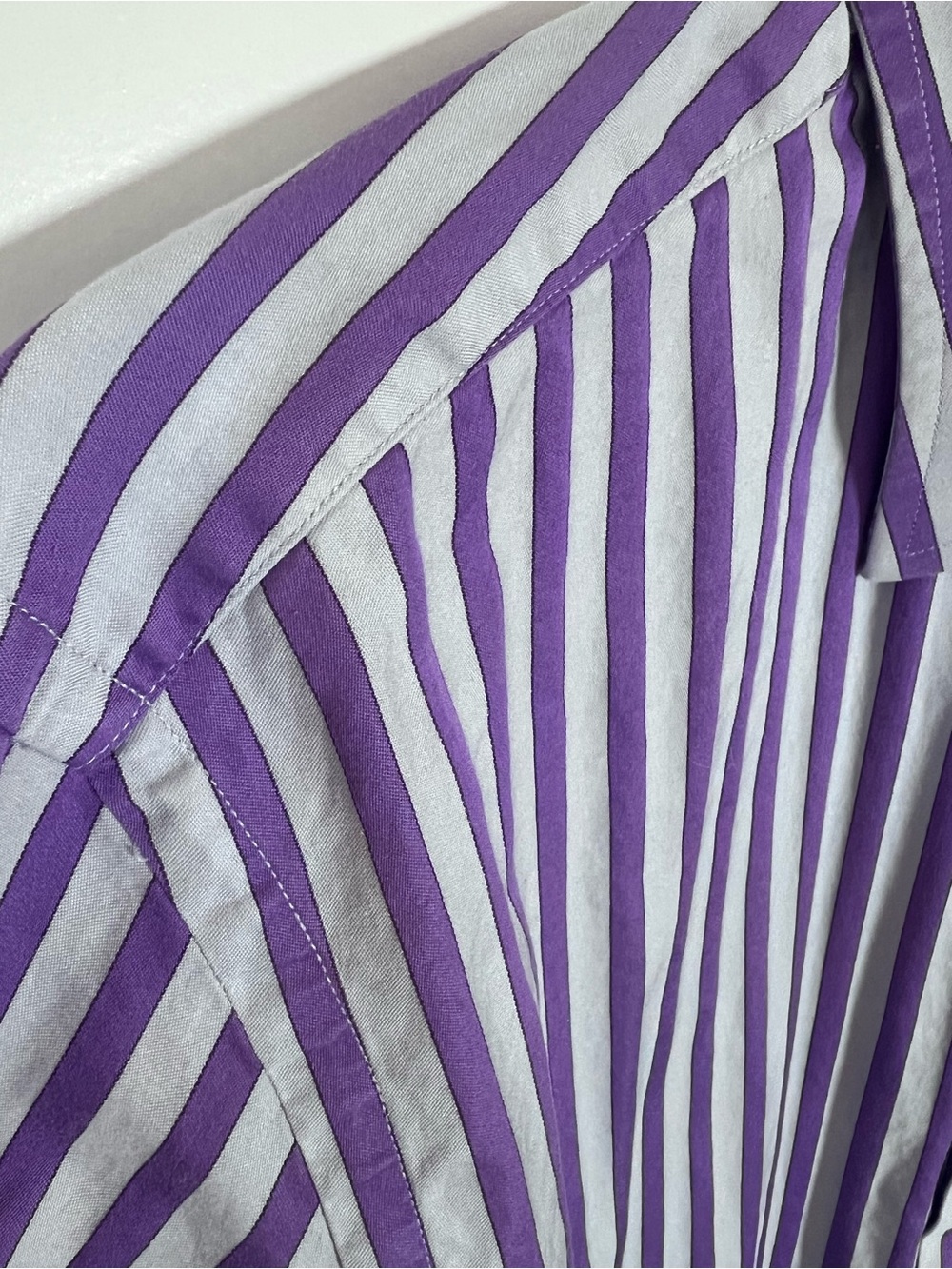 Robert Graham Purple and Grey Vertical Stripe Dress Shirt - Picture 8 of 8